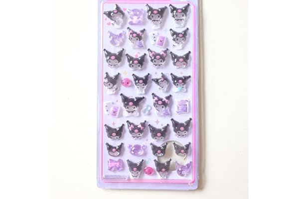 Winnges シール 可愛い 立体 ボンロップシール クロミ 3D 立体 ごほうび 3D ステッカー キラキラ 携帯電話飾り用 DIY用 手帳用 貼り付け可能 手芸用品 贈り物 子供 女の子 (d)