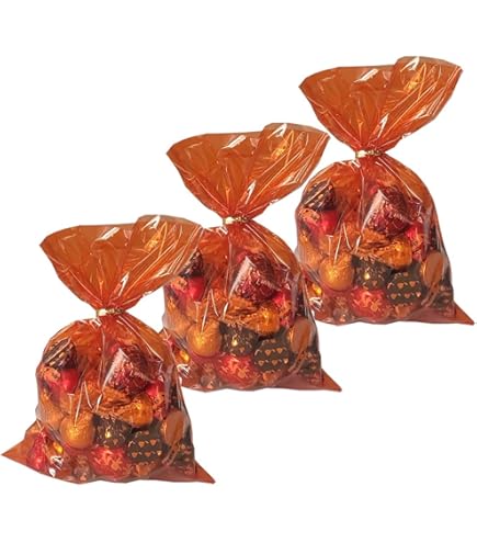 Amazon.co.jp: オレンジ クリア セロファン お菓子袋 セロハン