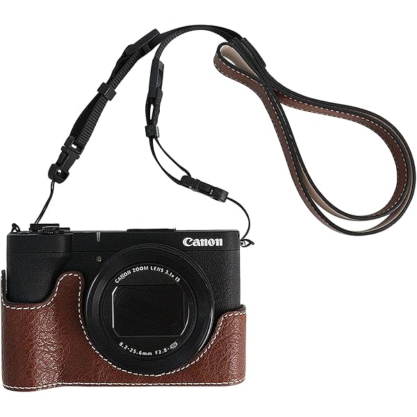 Amazon.co.jp: VOVMOEYA カメラハーフケース Canon PowerShot V1用 PU