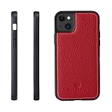 HANATORA for iPhone 16ProMax ケース 本革 耐衝撃 スマホケース スマホ コードホルダー 付き シュリンクカーフレザー ギフト バンパー型 マグネットなし レッド SPG-16ProMax-Red