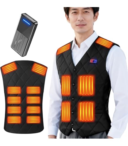 Amazon.co.jp: 予備電池付き SUNART 充電式Wヒーター内蔵電熱ベスト