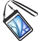 【13インチ以下適用】MoKo iPad防水ケース タブレット用防水ケース 13インチまで適用 首掛けバンド付き Black | iPad Pro12.9 など13in以下のタブレットに対応 浴室 お風呂 プール 水泳 砂浜 海水浴
