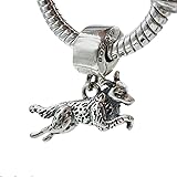 Bolenvi Border Collie Dog German Shepard 925 Sterling Silver Charm Bead for Pandora & Similar Charm Bracelets or Necklaces, S