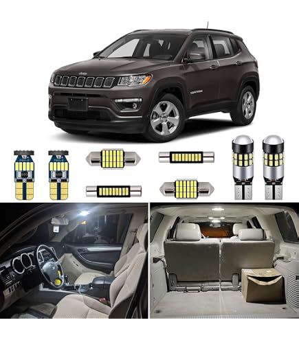 6-Piece 6000K LED Headlight & Fog Light Combo Kit For Jeep Compass 2014-2020