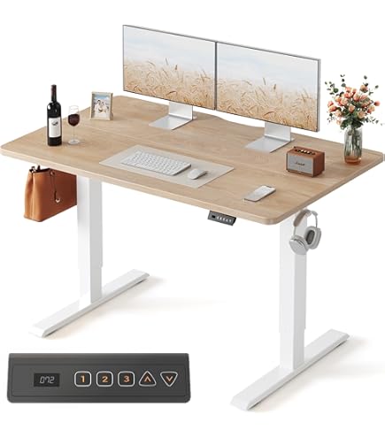 Amazon | FEZIBO 電動 昇降式デスク スタンディングデスク 幅120cm