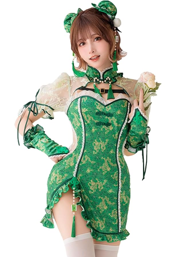 Amazon.co.jp: [Malymoon] コスプレ チャイナドレス 麻雀 マージャン