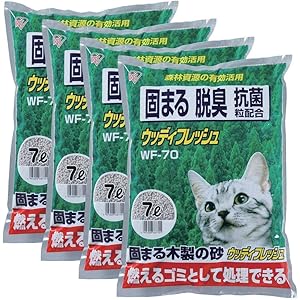 [Amazon限定ブランド] SmartBasic アイリスオーヤマ ウッディフレッシュ 猫砂 7L×4袋