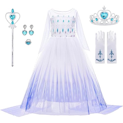 Girls Princess Dress Up Birthday Party Luxury Cosplay Costume Outfit with Accessories