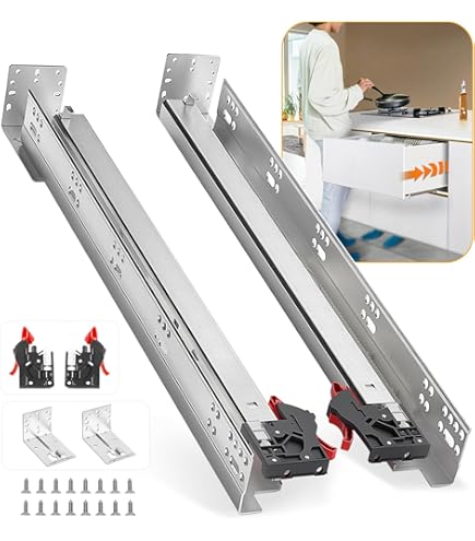 HLC Undermount Drawer Slides 12 Inch - 6 Pairs, Soft Close, Full Extension, Heavy Duty Rails For Cabinet & Furniture - View #10