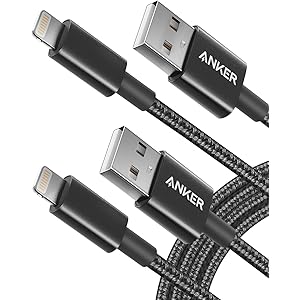 Anker 高耐久ナイロン ライトニングケーブル (2本セット) iPhone充電ケーブル Apple MFi 認証取得 超高耐久 iPhone 11 / 11 Pro / 11 Pro Max/XR / 8 対応 (ブラック 1.8m x 2本)