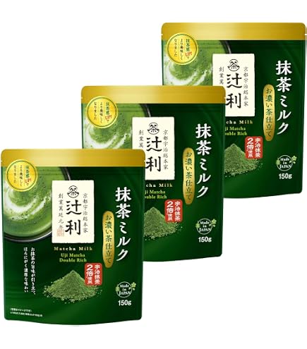 Amazon.co.jp: 片岡物産 辻利 抹茶ミルク お濃い茶仕立て 150g×6個