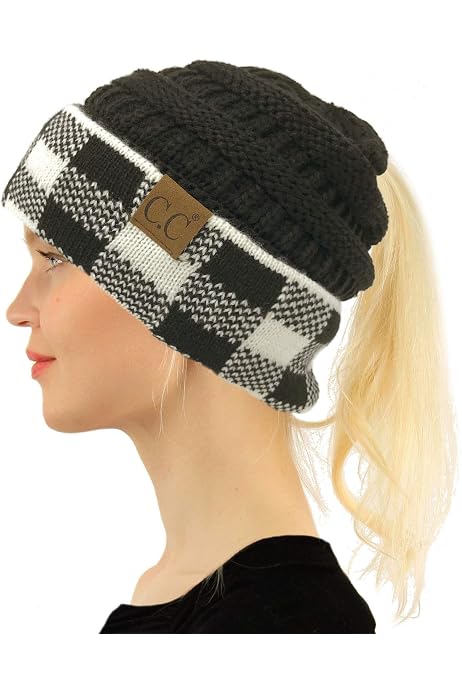 CC Ponytail Messy Bun BeanieTail Soft 
