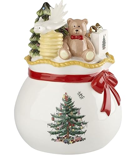 Amazon｜Spode – そりクッキージャーに入ったクリスマスツリーサンタ