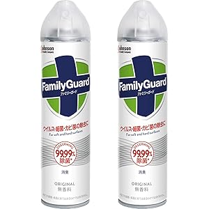 【まとめ買い】ジョンソン ファミリーガード アルコール除菌スプレー エアゾールタイプ 無香料 300ml×2本 (布製品…
