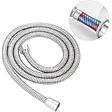 LIBOBI シャワーホース ステンレス しなやか 交換用 風呂 ホース 柔軟 シルバー 防爆漏れ防止 耐久性シャワーヘッドホース 軽量 取付簡単 360°回転 ねじれない ステンレス製 高水圧 ねじれ防止機能付き G1/2 (1.5m)