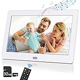 【母の日プレゼント】 KENUO デジタルフォトフレーム 7インチ 【32GBカード付き ラッピング付き】 1280*800高解像度 IPS広視野角 液晶 USBメモリー 写真 動画 音楽再生 時計 カレンダー アラーム機能 リモコン付き 日本語取扱