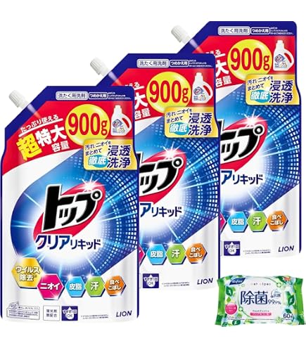 Amazon | ライオン 洗濯洗剤 トップ クリアリキッド 詰替用 500g×12個 