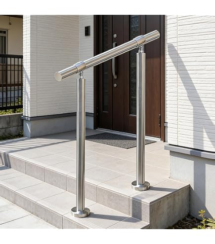 Amazon | 手すり てすり手摺 60cm〜240cm 階段 段差 手摺 屋外 屋内 