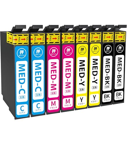 Amazon.co.jp: 【KONOink】 MED-4CL 互換インク 4色 6本パック（黒3本