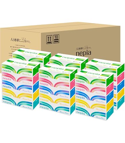 Amazon.co.jp: ネピア ティッシュ 300枚150組 5箱 12入（60箱） ケース