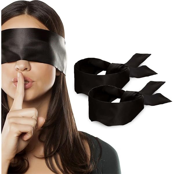 4Pcs Satin Blind Fold For Game, Soft Silk Blackout Blindfold For Adults...