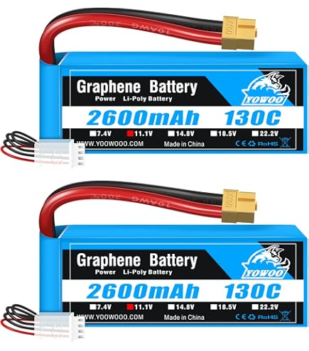 Amazon.co.jp: Yowoo 4S LiPoバッテリー3000mAh 100C 14.8V グラフェン