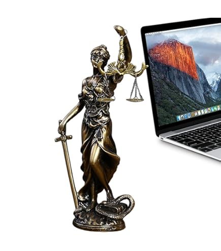 Amazon.co.jp: 上彫り裁判所のシンボルヒバ材 正義の女神像