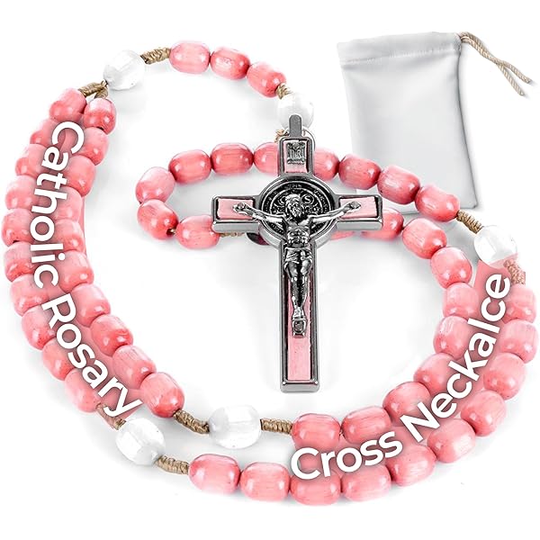 Amazon.co.jp: KOMIハンドメイド木製カトリックロザリオ、ロザリオ