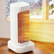 Suidenタワー型電気ヒーター オレンジ/ホワイト Amazon | 電気ヒーター 1300 ワットセラミックヒーター2段階温度調節