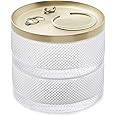 Umbra Tesora Jewelry Organizer, Two-Tier Storage Box with Removable Lid, Glass/Brass, 1013238-104