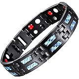 Men's Titanium Magnet Bracelet, Men's Powerful Magnet Bracelet, Men's Sport Bracelet with Powerful Magnet Inlay with Adjustab