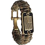 VAYOBOO Paracord Bracelet - US Army Military Veterans Bracelets for men, Multipurpose Braided Tactical Survival Bracelet with