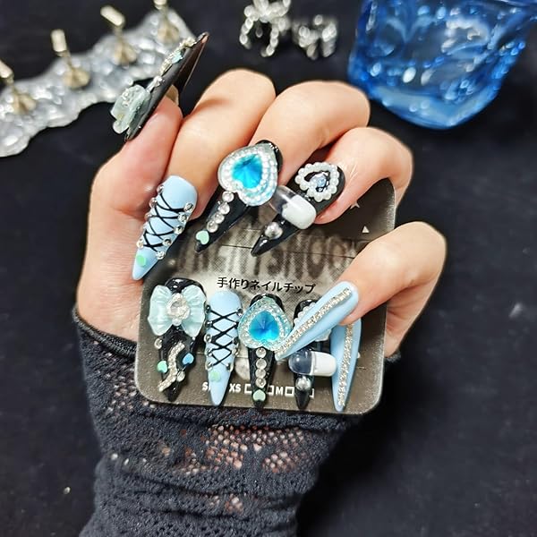 Amazon | TRENTSNOOK 10個入り地雷系手作りネイルチップ繰り返し