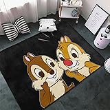 チップとデール カーペット 長方形 ラグマット ラグ 絨毯 夏用 防ダニ 抗菌 防音 防臭 ふわっと手触り おしゃれ 優しいフランネルラグ 床暖房対応 洗える 滑り止め付 アニメ グッズ キャラクター 100 × 150 cm