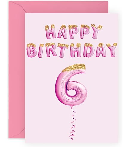 Old English Co. Geburtstagskarte 'Happy 6th Birthday' Mit Ballerina-Prinzessin - 150x150 Mm, Für Mädchen, Tochter, Nichte