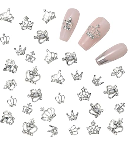 Amazon.co.jp: SUPERFINDINGS ネイルパーツ 王冠3D 32個セット