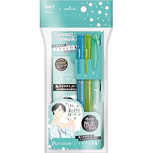 トンボ鉛筆 水性サインペン プレイカラー3色セット イケメン付箋付き フィギュアスケーター GCF-311PE