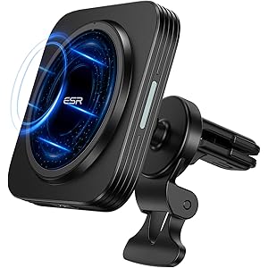 ESR 車載ホルダー HaloLockマグネット7.5W ワイヤレス充電ホルダー [磁気吸着 & 位置自動調整] [丈夫…
