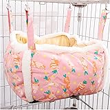 猫の窓ハンモック ペットケージハンモック、柔らかい豪華なぶら下がっているペットキャットベッドのベッドマットの冬の暖かい綿猫ハンモックの子猫猫ケージ 猫の窓の席 (Color : Pink Carrot, Size : S)
