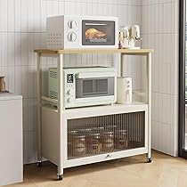 昭和　食器棚　作業台付き Amazon.co.jp: Roweida 食器棚 キッチンボード 作業台 幅80cm