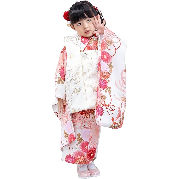Amazon | [さらさ] 絞り柄 疋田柄 七五三着物 3歳女の子 被布コート
