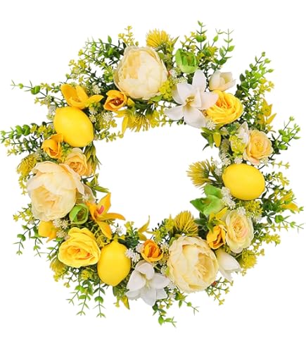 Amazon｜HOKZYHOUSE 35cm 秋シミュレーションキンカンリース、緑の葉