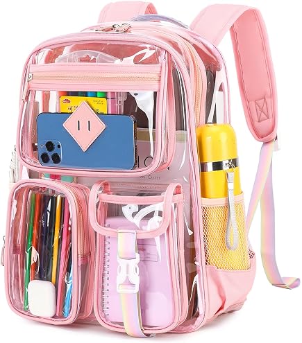 Heavy Duty Clear Backpack & Lunch Box Set For School - Transparent Bookbag With Plastic Tote Lunch Bag For Teens - View #3