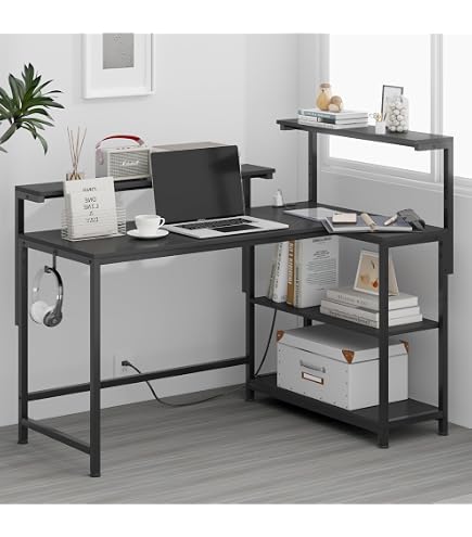 Amazon | FLEXISPOT l字デスク ㍶デスク FD19 デスク 収納付き