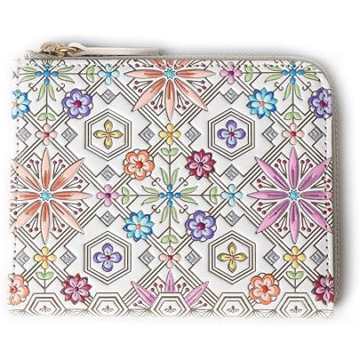Amazon.co.jp: [浅草文庫] 友禅染 二つ折り 財布 L字ファスナー 花菱