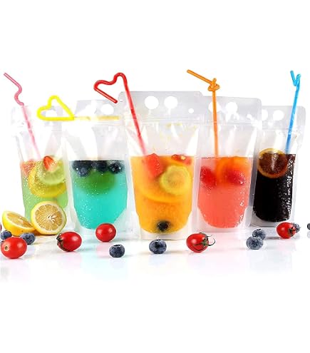 Amazon.co.jp: 100枚入り 350ml 飲料バッグ ジュース袋 密封 保存袋