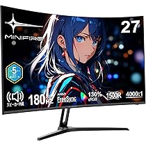 Amazon.co.jp: Minifire モニター27インチ 湾曲ゲーミング