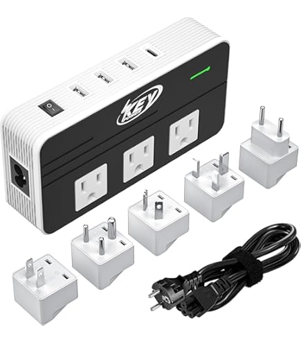 International Power Converter 110-240V To 110V Step Down | 2000W Max With 4 USB Ports | 6 Travel Adapters For Europe, UK, Asia, US & More