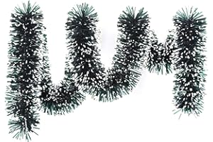 Giyomi クリスマス ガーランド きらきら クリスマス メッキモール クリスマスツリー 飾り クリスマスデコレーション ボリュームたっぷり グリーン 緑 ホワイト 4～５本セット 全長8m～10ｍ クリスマス 新年 誕生日 結婚式 ガーデン装飾