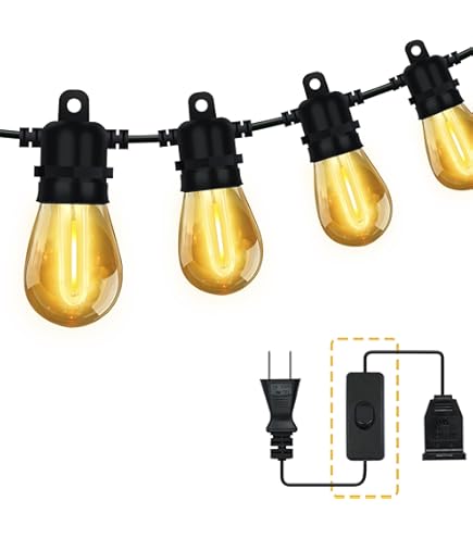 Amazon.co.jp: 防雨型LEDストリングライト 15M 15個LED電球付き(予備